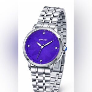 NWT INVICTA  Women’s Wildflower Tigerlily 34mm. Steel. Purple Dial.